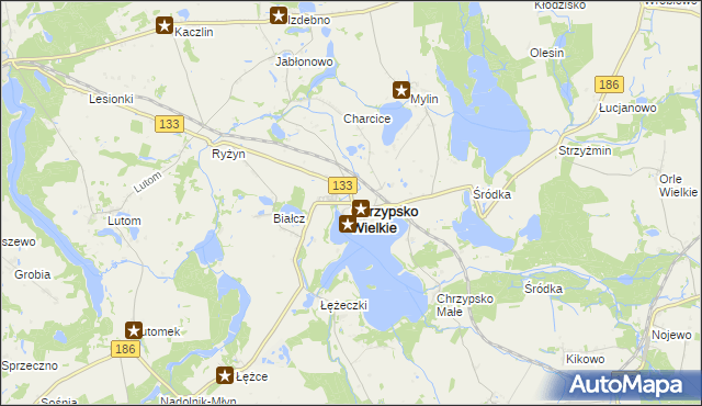 mapa Chrzypsko Wielkie, Chrzypsko Wielkie na mapie Targeo