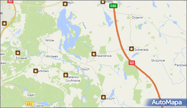 mapa Chwarstnica, Chwarstnica na mapie Targeo