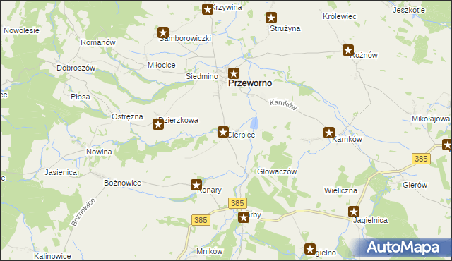 mapa Cierpice gmina Przeworno, Cierpice gmina Przeworno na mapie Targeo