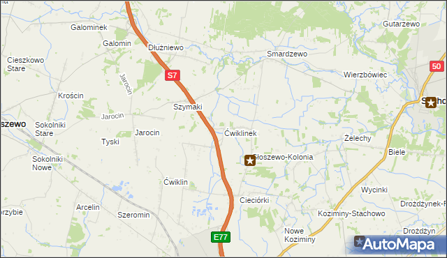 mapa Ćwiklinek, Ćwiklinek na mapie Targeo