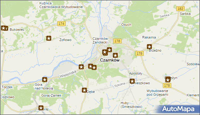 mapa Czarnków, Czarnków na mapie Targeo