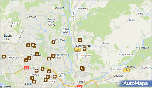 mapa Czerwonak, Czerwonak na mapie Targeo