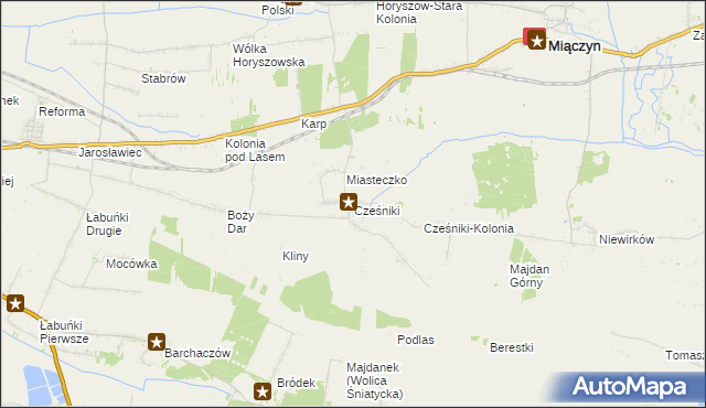 mapa Cześniki, Cześniki na mapie Targeo