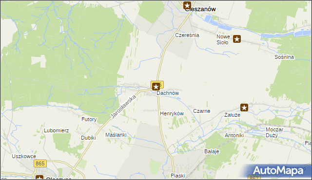 mapa Dachnów, Dachnów na mapie Targeo