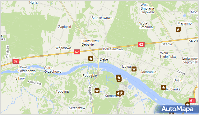 mapa Dębe gmina Serock, Dębe gmina Serock na mapie Targeo