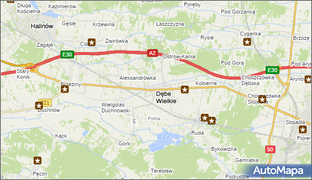 mapa Dębe Wielkie, Dębe Wielkie na mapie Targeo