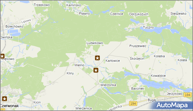 mapa Dębogóra gmina Czerwonak, Dębogóra gmina Czerwonak na mapie Targeo