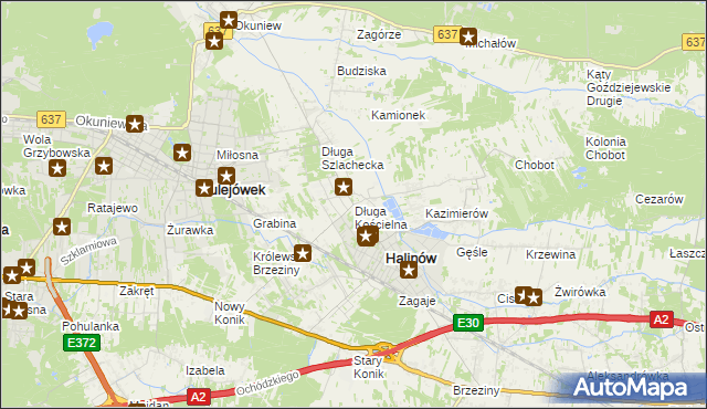mapa Długa Kościelna, Długa Kościelna na mapie Targeo