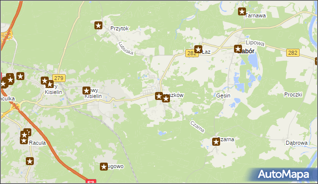 mapa Droszków gmina Zabór, Droszków gmina Zabór na mapie Targeo