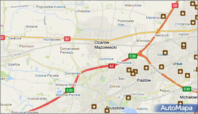 mapa Duchnice, Duchnice na mapie Targeo