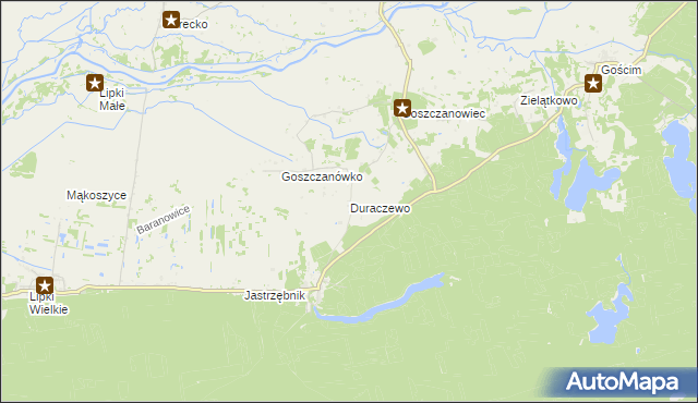 mapa Duraczewo, Duraczewo na mapie Targeo