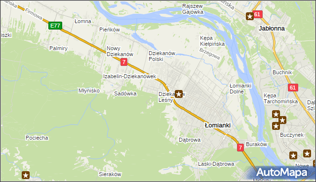 mapa Dziekanów Leśny, Dziekanów Leśny na mapie Targeo