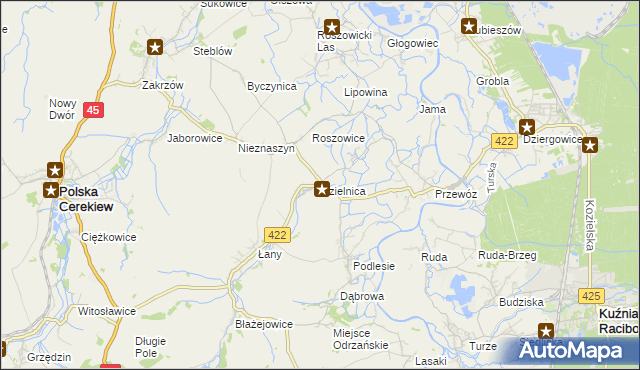 mapa Dzielnica gmina Cisek, Dzielnica gmina Cisek na mapie Targeo