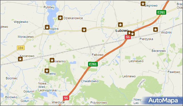 mapa Fałkowo, Fałkowo na mapie Targeo