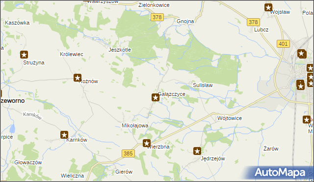 mapa Gałązczyce, Gałązczyce na mapie Targeo