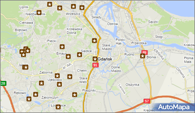 mapa Gdańska, Gdańsk na mapie Targeo