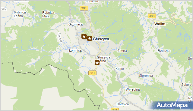 mapa Głuszyca Górna, Głuszyca Górna na mapie Targeo
