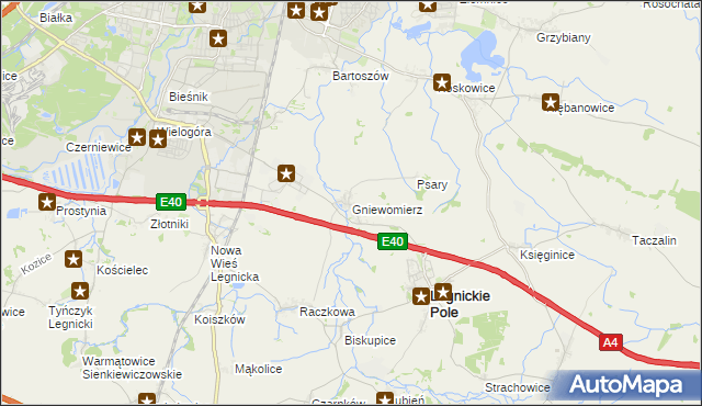 mapa Gniewomierz, Gniewomierz na mapie Targeo