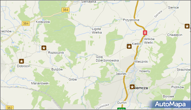 mapa Gola Dzierżoniowska, Gola Dzierżoniowska na mapie Targeo