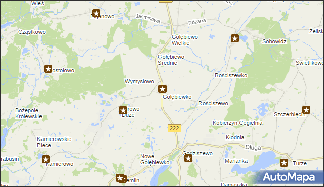 mapa Gołębiewko gmina Trąbki Wielkie, Gołębiewko gmina Trąbki Wielkie na mapie Targeo