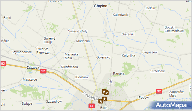 mapa Goleńsko, Goleńsko na mapie Targeo