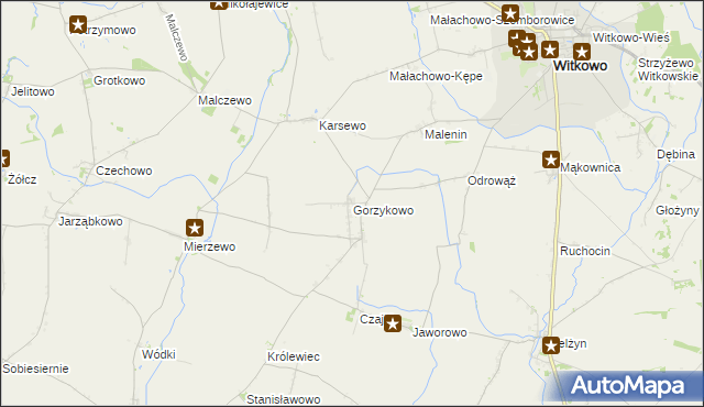 mapa Gorzykowo, Gorzykowo na mapie Targeo