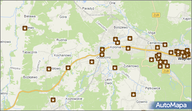 mapa Gościcino, Gościcino na mapie Targeo