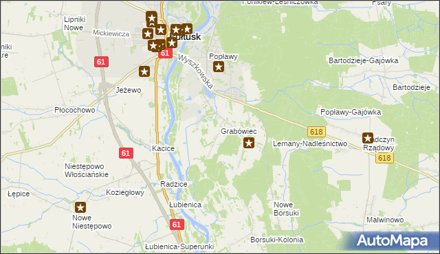 mapa Grabówiec gmina Pułtusk, Grabówiec gmina Pułtusk na mapie Targeo