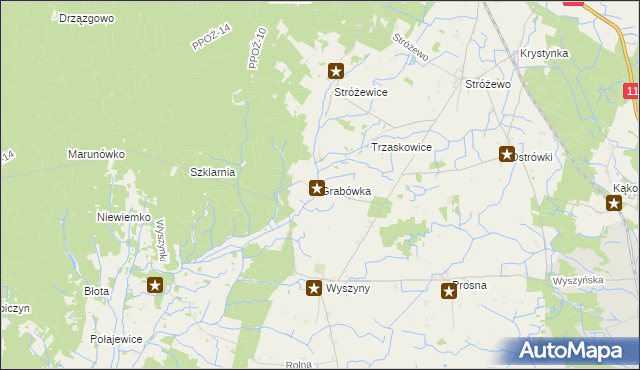 mapa Grabówka gmina Budzyń, Grabówka gmina Budzyń na mapie Targeo