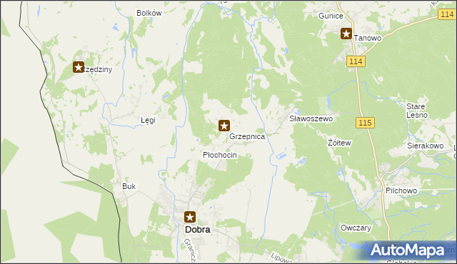 mapa Grzepnica, Grzepnica na mapie Targeo