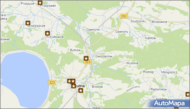 mapa Gwizdanów, Gwizdanów na mapie Targeo