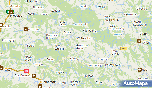 mapa Gwoźnica Górna, Gwoźnica Górna na mapie Targeo
