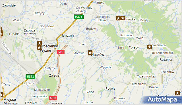 mapa Haczów, Haczów na mapie Targeo