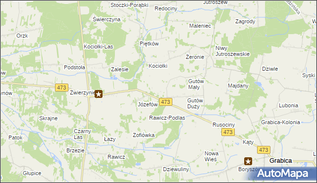 mapa Helenów gmina Drużbice, Helenów gmina Drużbice na mapie Targeo