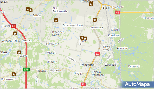 mapa Huta Stara A, Huta Stara A na mapie Targeo