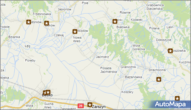 mapa Jaćmierz, Jaćmierz na mapie Targeo