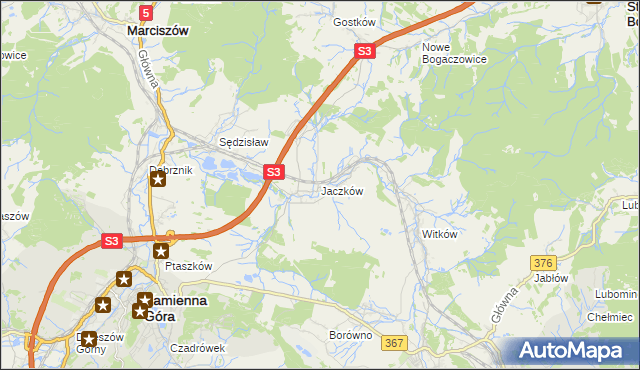 mapa Jaczków, Jaczków na mapie Targeo