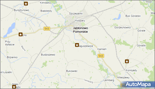 mapa Jaguszewice, Jaguszewice na mapie Targeo