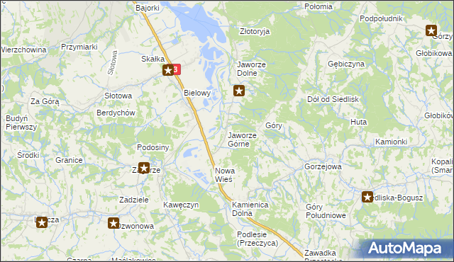 mapa Jaworze Górne, Jaworze Górne na mapie Targeo