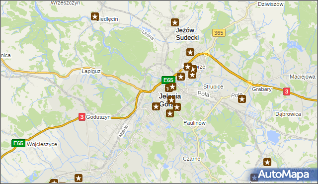 mapa Jelenia Góra, Jelenia Góra na mapie Targeo