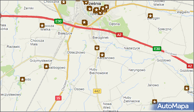 mapa Kaczanowo, Kaczanowo na mapie Targeo