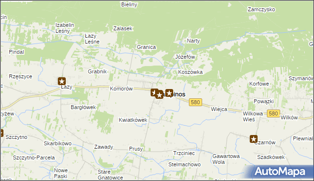 mapa Kampinos, Kampinos na mapie Targeo