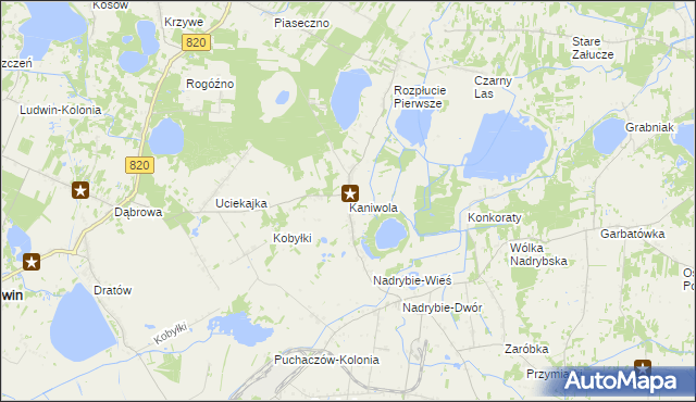mapa Kaniwola, Kaniwola na mapie Targeo