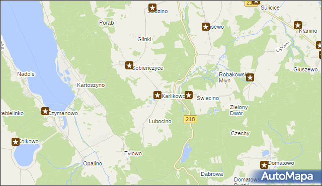 mapa Karlikowo, Karlikowo na mapie Targeo