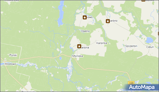mapa Karsina, Karsina na mapie Targeo