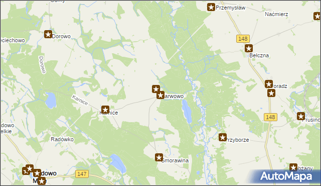 mapa Karwowo gmina Łobez, Karwowo gmina Łobez na mapie Targeo