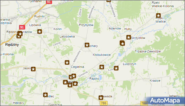 mapa Kłobukowice, Kłobukowice na mapie Targeo