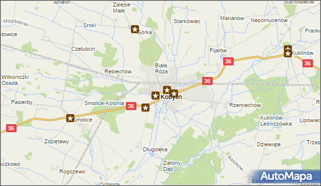 mapa Kobylin powiat krotoszyński, Kobylin powiat krotoszyński na mapie Targeo