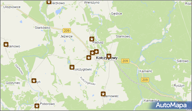 mapa Kołczygłowy, Kołczygłowy na mapie Targeo