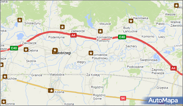 mapa Korniaktów Południowy, Korniaktów Południowy na mapie Targeo